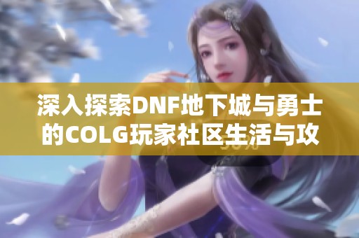 深入探索DNF地下城与勇士的COLG玩家社区生活与攻略