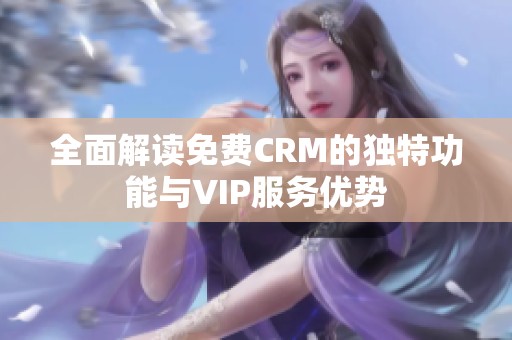 全面解读免费CRM的独特功能与VIP服务优势