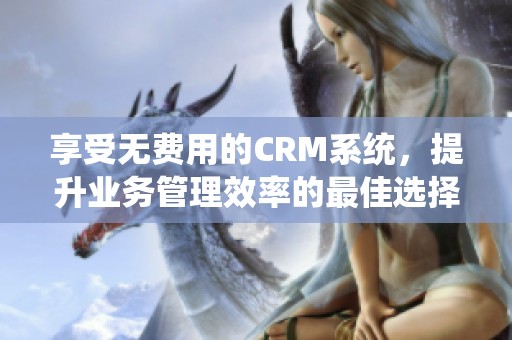 享受无费用的CRM系统，提升业务管理效率的最佳选择