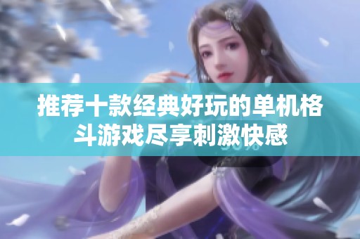 推荐十款经典好玩的单机格斗游戏尽享刺激快感