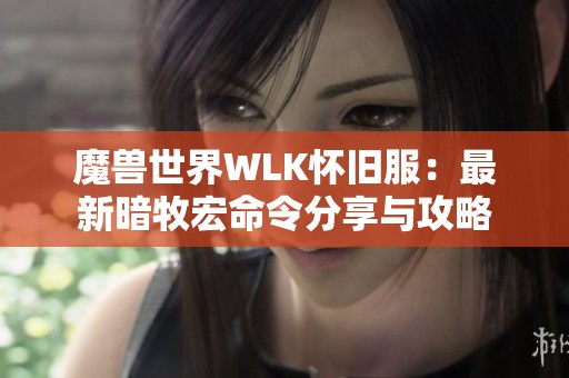 魔兽世界WLK怀旧服：最新暗牧宏命令分享与攻略