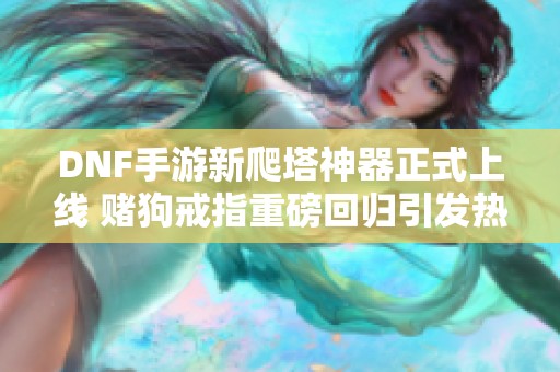 DNF手游新爬塔神器正式上线 赌狗戒指重磅回归引发热议