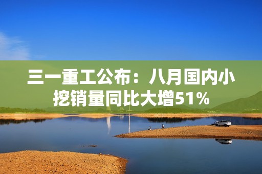 三一重工公布：八月国内小挖销量同比大增51%