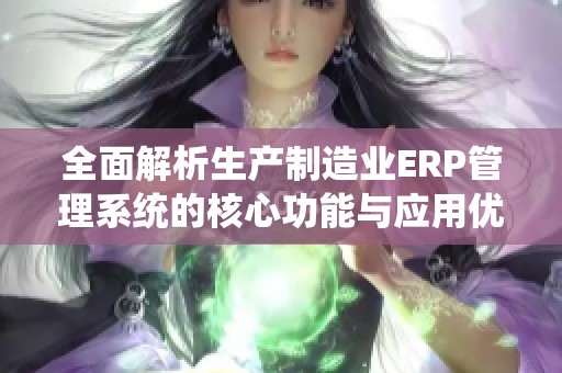 全面解析生产制造业ERP管理系统的核心功能与应用优势