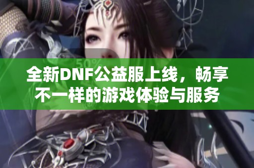 全新DNF公益服上线，畅享不一样的游戏体验与服务