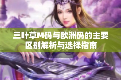 三叶草M码与欧洲码的主要区别解析与选择指南