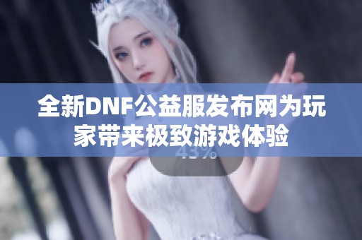 全新DNF公益服发布网为玩家带来极致游戏体验