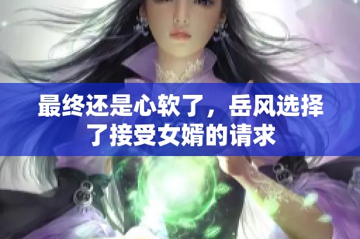 最终还是心软了，岳风选择了接受女婿的请求