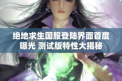 绝地求生国服登陆界面首度曝光 测试版特性大揭秘