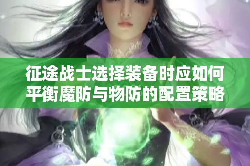 征途战士选择装备时应如何平衡魔防与物防的配置策略