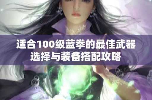 适合100级蓝拳的最佳武器选择与装备搭配攻略