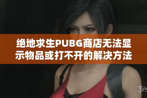 绝地求生PUBG商店无法显示物品或打不开的解决方法分享