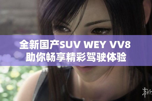 全新国产SUV WEY VV8 助你畅享精彩驾驶体验