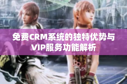 免费CRM系统的独特优势与VIP服务功能解析