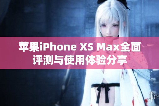 苹果iPhone XS Max全面评测与使用体验分享