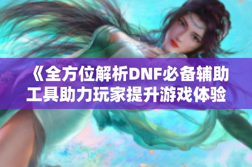 《全方位解析DNF必备辅助工具助力玩家提升游戏体验》