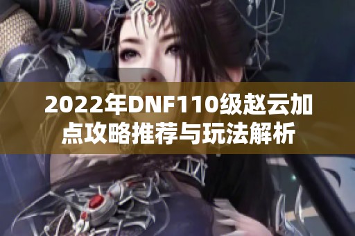 2022年DNF110级赵云加点攻略推荐与玩法解析