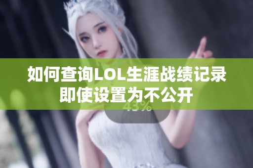 如何查询LOL生涯战绩记录即使设置为不公开