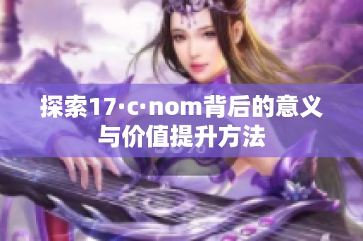 探索17·c·nom背后的意义与价值提升方法