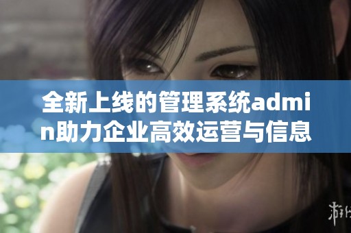 全新上线的管理系统admin助力企业高效运营与信息整合