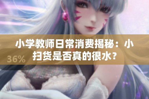 小学教师日常消费揭秘：小扫货是否真的很水？