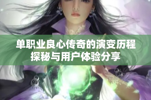 单职业良心传奇的演变历程探秘与用户体验分享