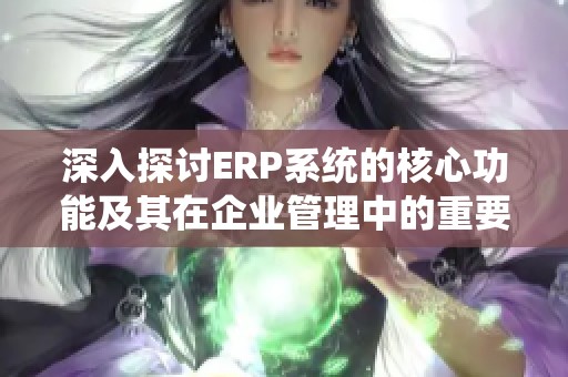 深入探讨ERP系统的核心功能及其在企业管理中的重要作用