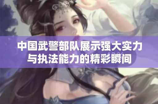 中国武警部队展示强大实力与执法能力的精彩瞬间