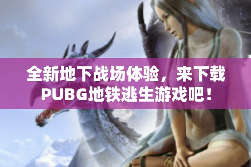 全新地下战场体验，来下载PUBG地铁逃生游戏吧！