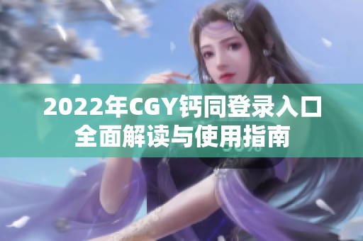 2022年CGY钙同登录入口全面解读与使用指南