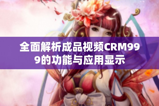 全面解析成品视频CRM999的功能与应用显示