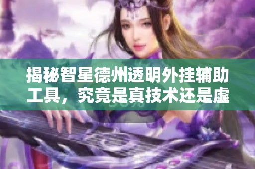 揭秘智星德州透明外挂辅助工具，究竟是真技术还是虚假宣传？